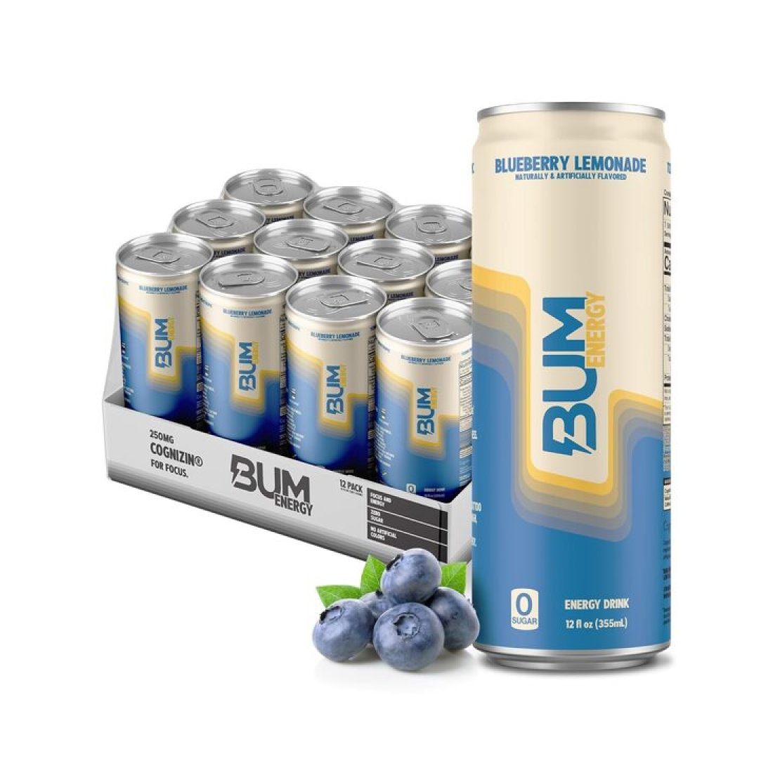 BUM ENERGY BUM ENERGY BLUEBERRY LEMONADE - 12 X 355 ML