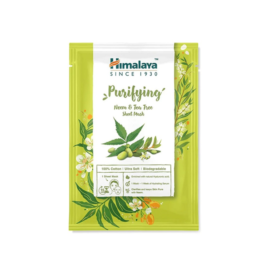 HIMALAYA PURIFYING NEEM & TEA TREE SHEET MASK - 30 ML
