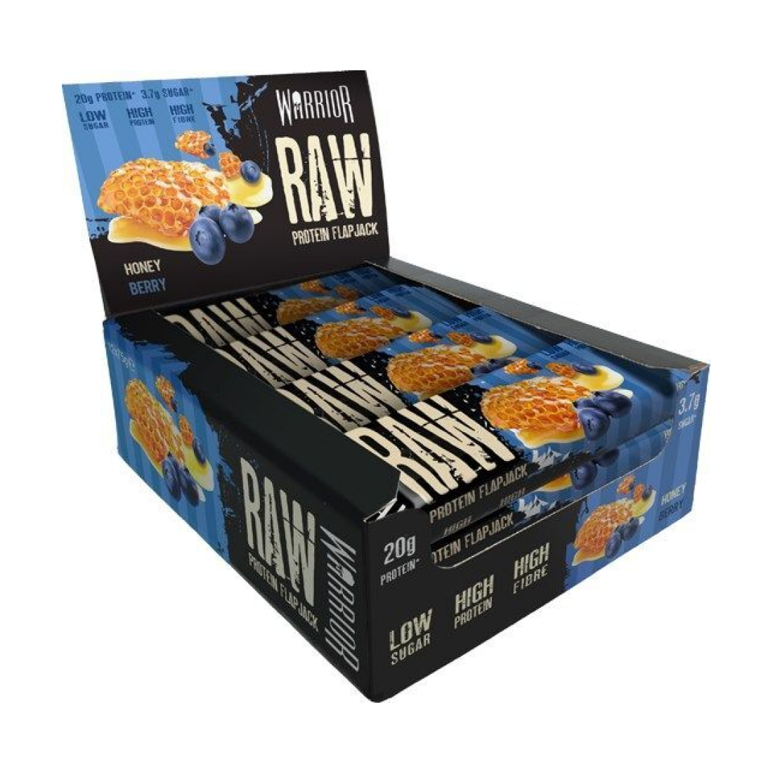 WARRIOR RAW PROTEIN FLAPJACK HONEY BERRY - 12 BARS