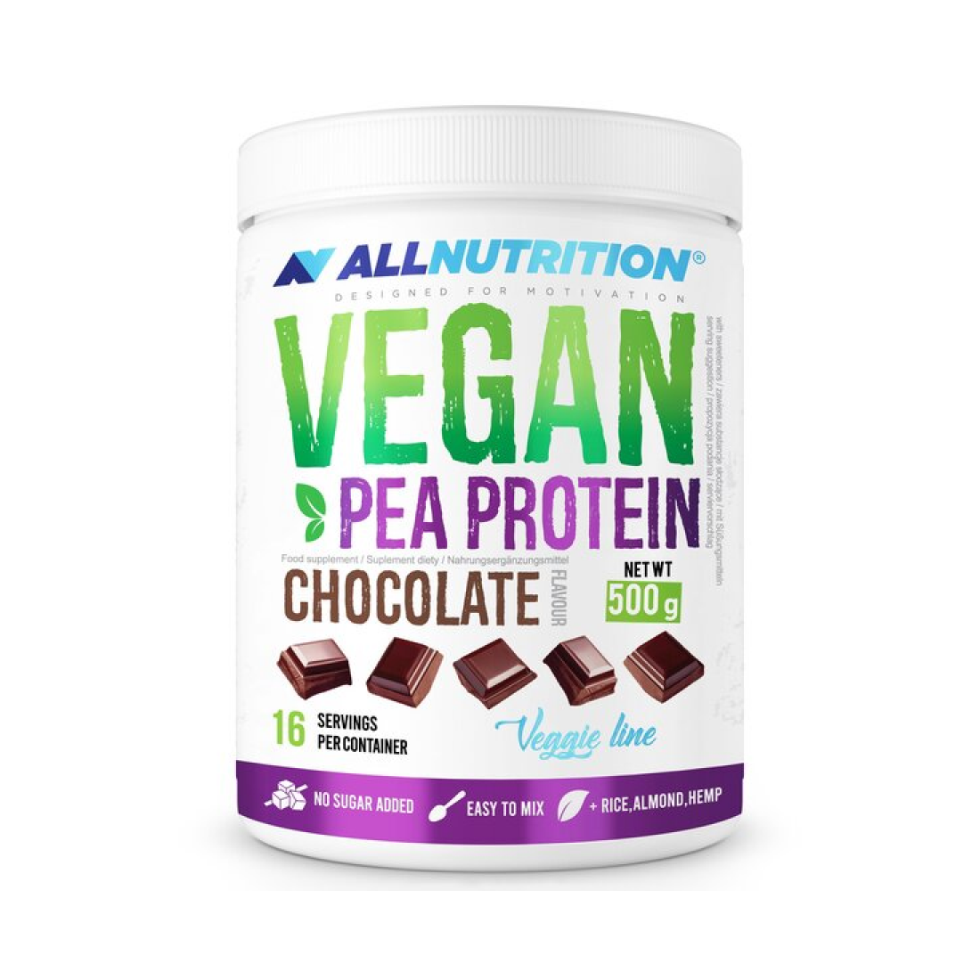 ALLNUTRITION VEGAN PEA PROTEIN CHOCOLATE - 500 GRAMS
