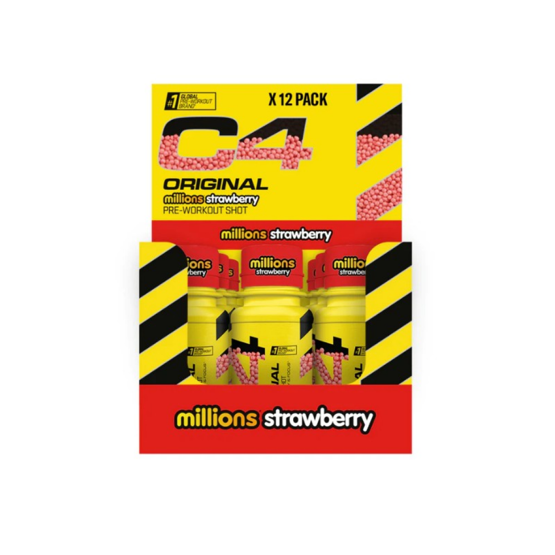 CELLUCOR C4 ORIGINAL PRE-WORKOUT SHOT MILLIONS STRAWBERRY - 12 X 60 ML