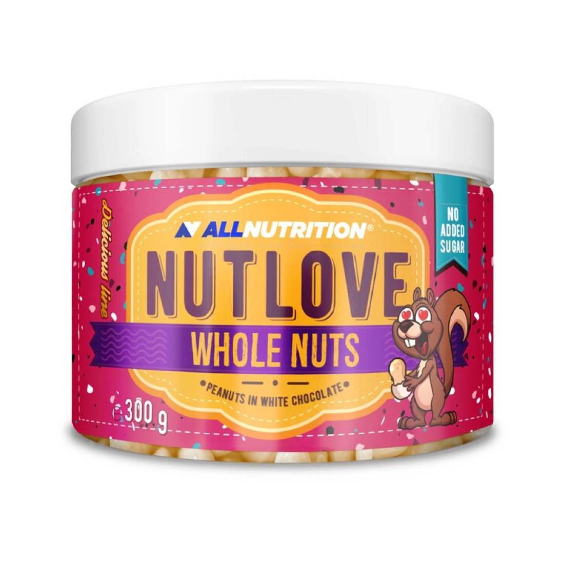 ALLNUTRITION NUTLOVE WHOLE NUTS PEANUTS IN WHITE CHOCOLATE - 300 GRAMS