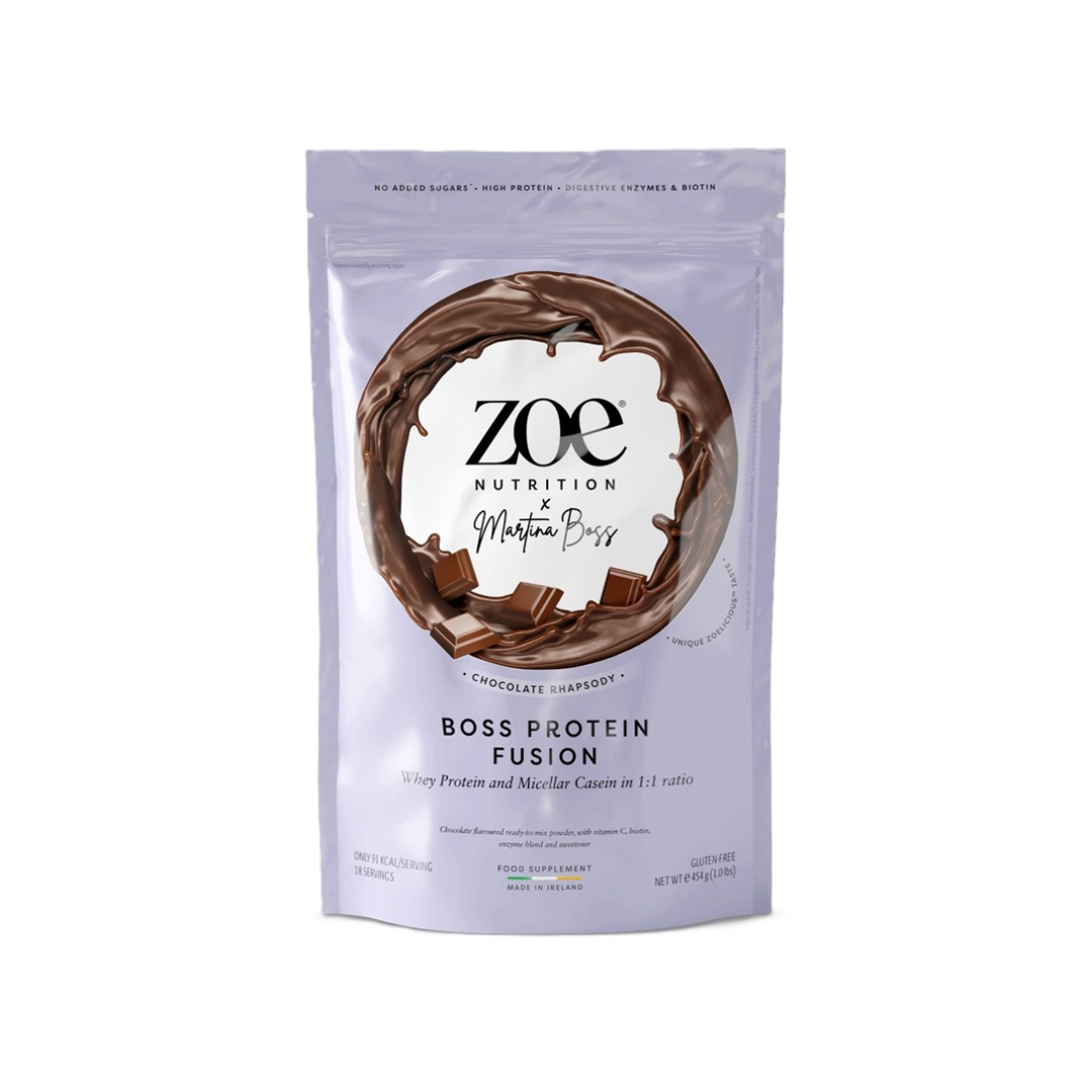ZOE NUTRITION BOSS PROTEIN FUSION CHOCOLATE RHAPSODY - 454 GRAMS