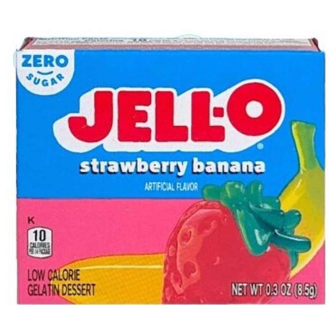JELL-O GELATIN DESSERT SUGAR FREE STRAWBERRY-BANANA - 85 GRAMS