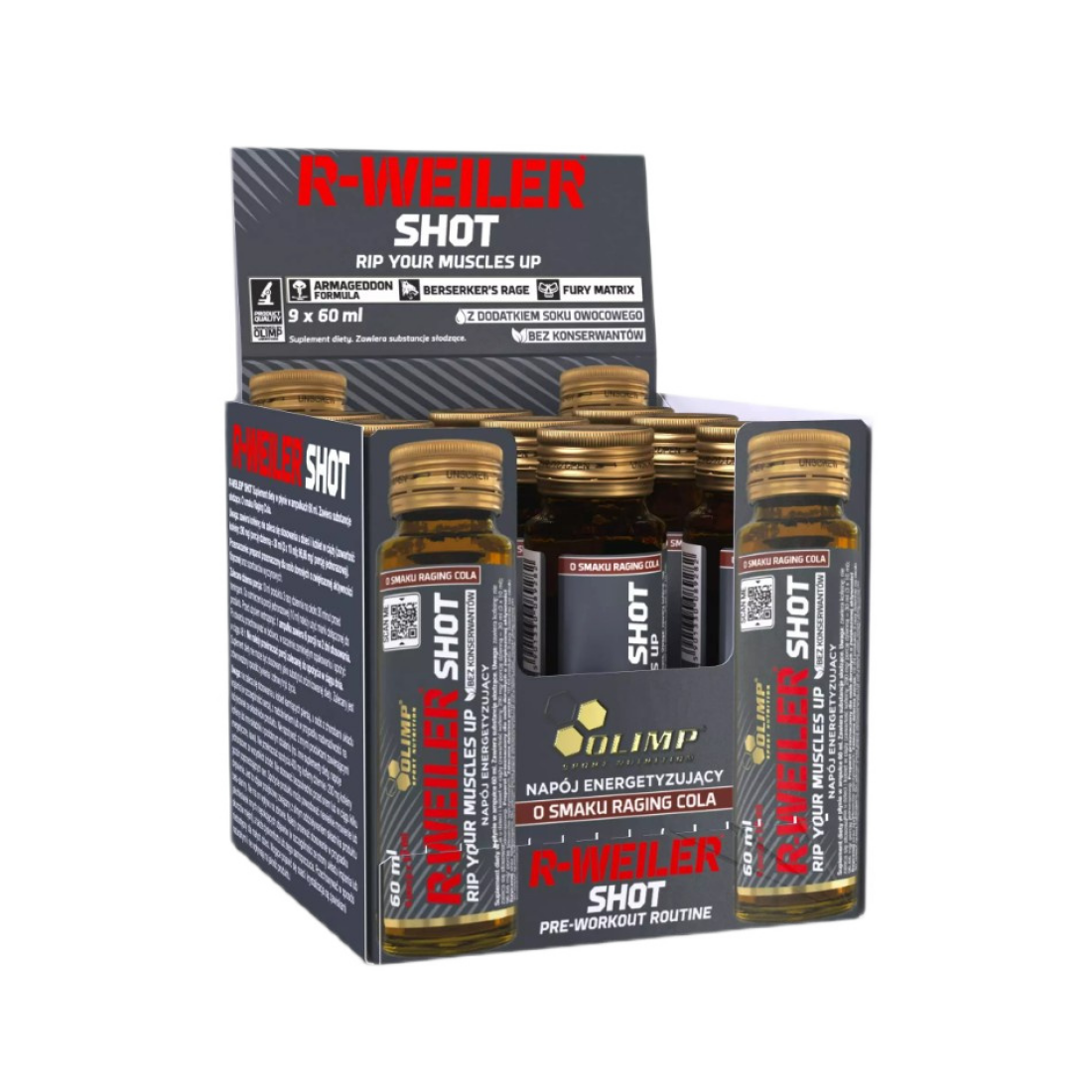 OLIMP NUTRITION R-WEILER SHOT RAGING COLA (EAN 5901330096273) - 9 X 60 ML