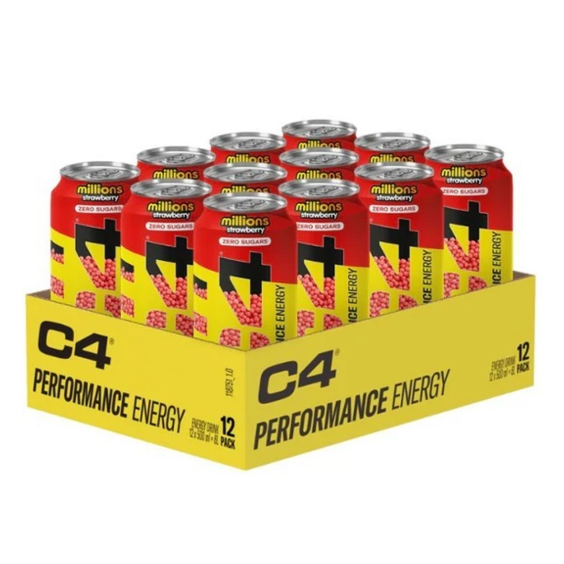 CELLUCOR C4 PERFORMANCE ENERGY MILLIONS STRAWBERRY - 12 X 500 ML