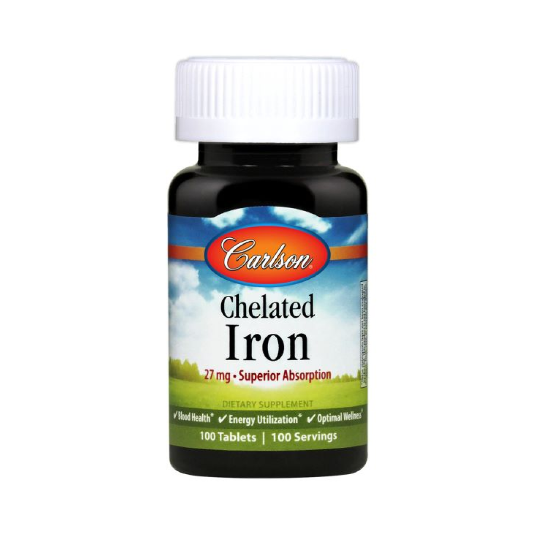 CARLSON LABS CHELATED IRON 27MG - 100 TABLETS
