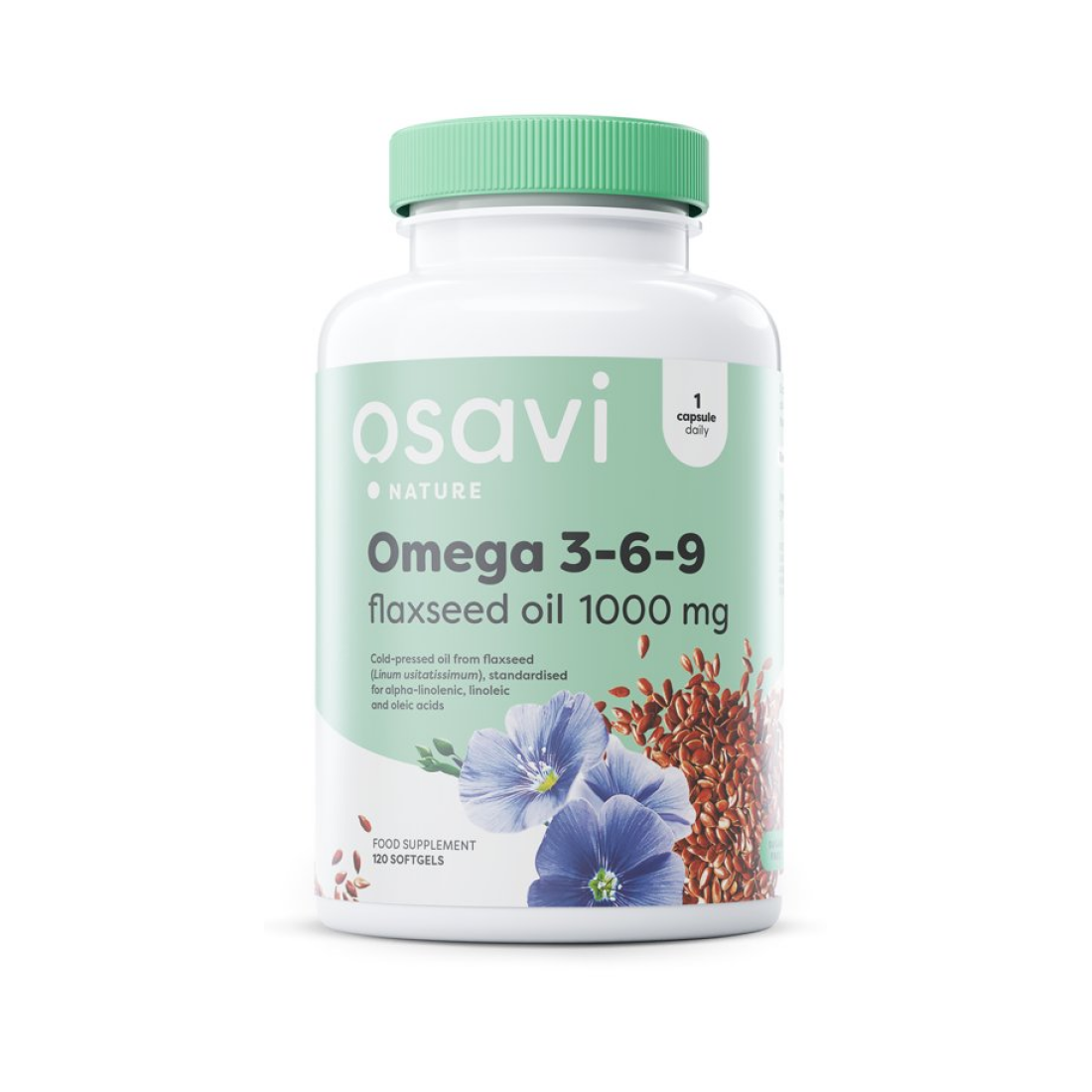 OSAVI OMEGA 3-6-9 FLAXSEED OIL 1000MG - 120 SOFTGELS
