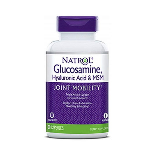 NATROL GLUCOSAMINE HYALURONIC ACID & MSM - 90 CAPS