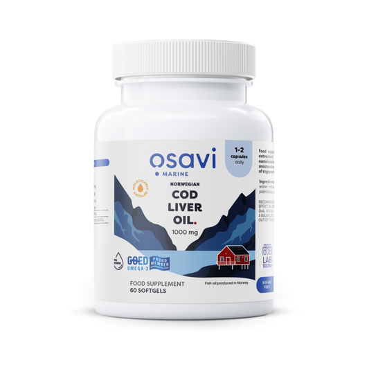 OSAVI NORWEGIAN COD LIVER OIL SOFTGELS 1000MG (LEMON) - 60 SOFTGELS