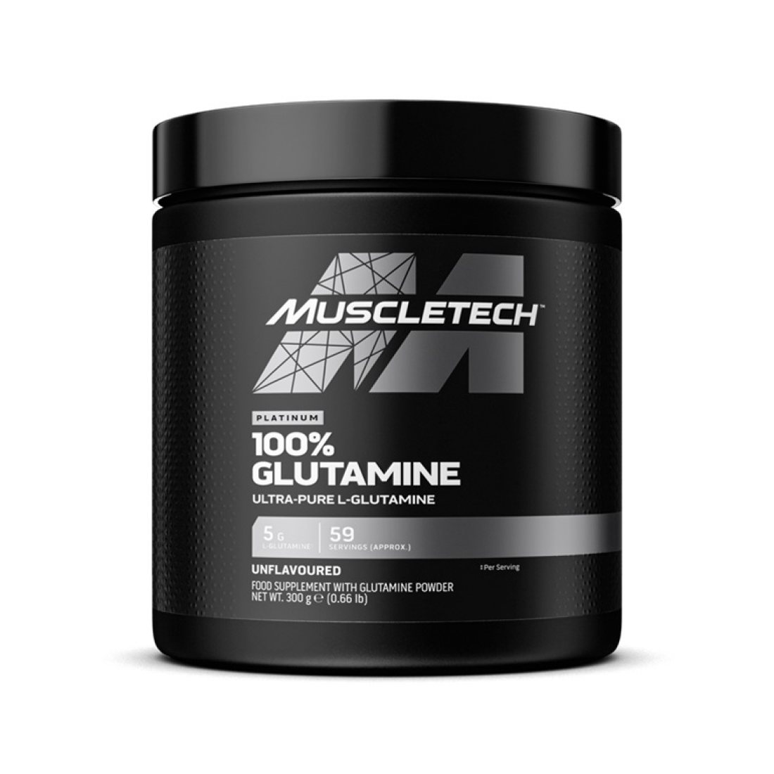 MUSCLETECH PLATINUM 100% GLUTAMINE - 300 GRAMS