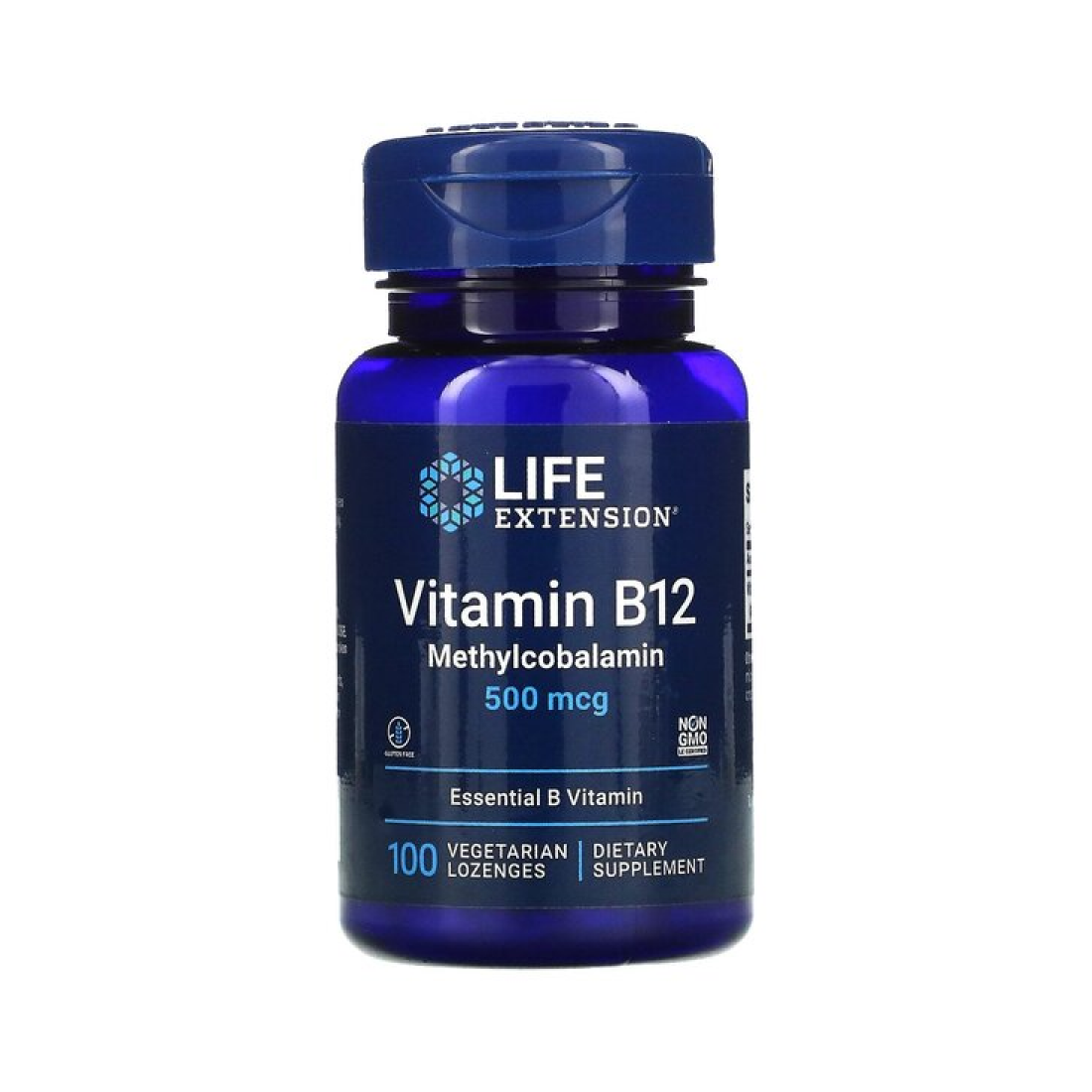 LIFE EXTENSION VITAMIN B12 METHYLCOBALAMIN 500MCG - 100 VEGETARIAN LOZENGES