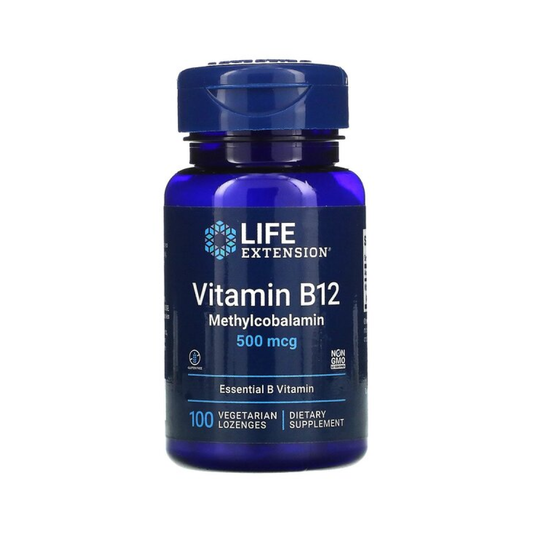 LIFE EXTENSION VITAMIN B12 METHYLCOBALAMIN 500MCG - 100 VEGETARIAN LOZENGES