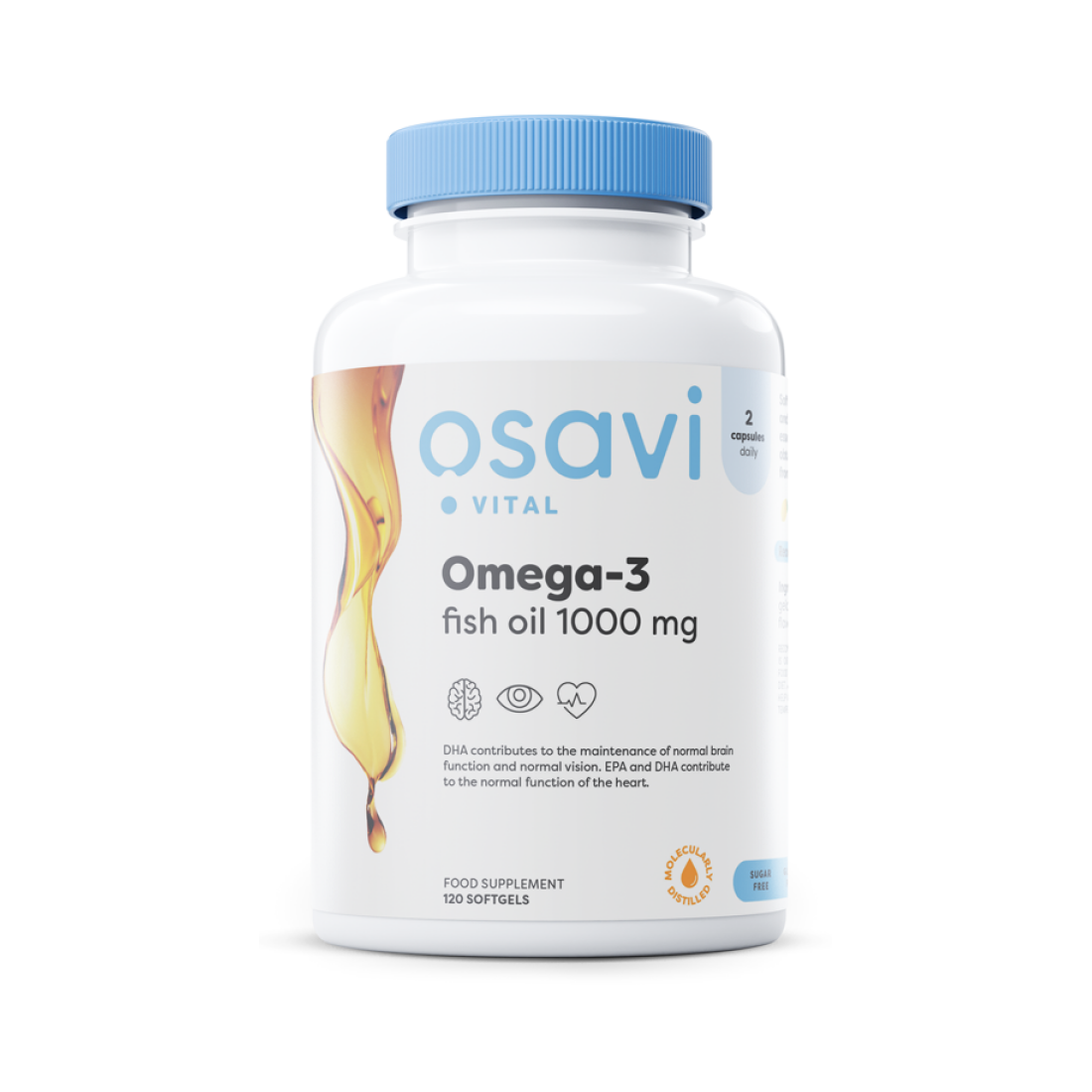OSAVI OMEGA-3 FISH OIL MOLECULARLY DISTILLED 1000MG (LEMON) - 120 SOFTGELS