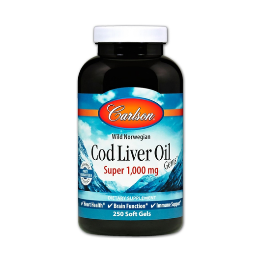 CARLSON LABS WILD NORWEGIAN COD LIVER OIL GEMS 1000MG - 250 SOFTGELS