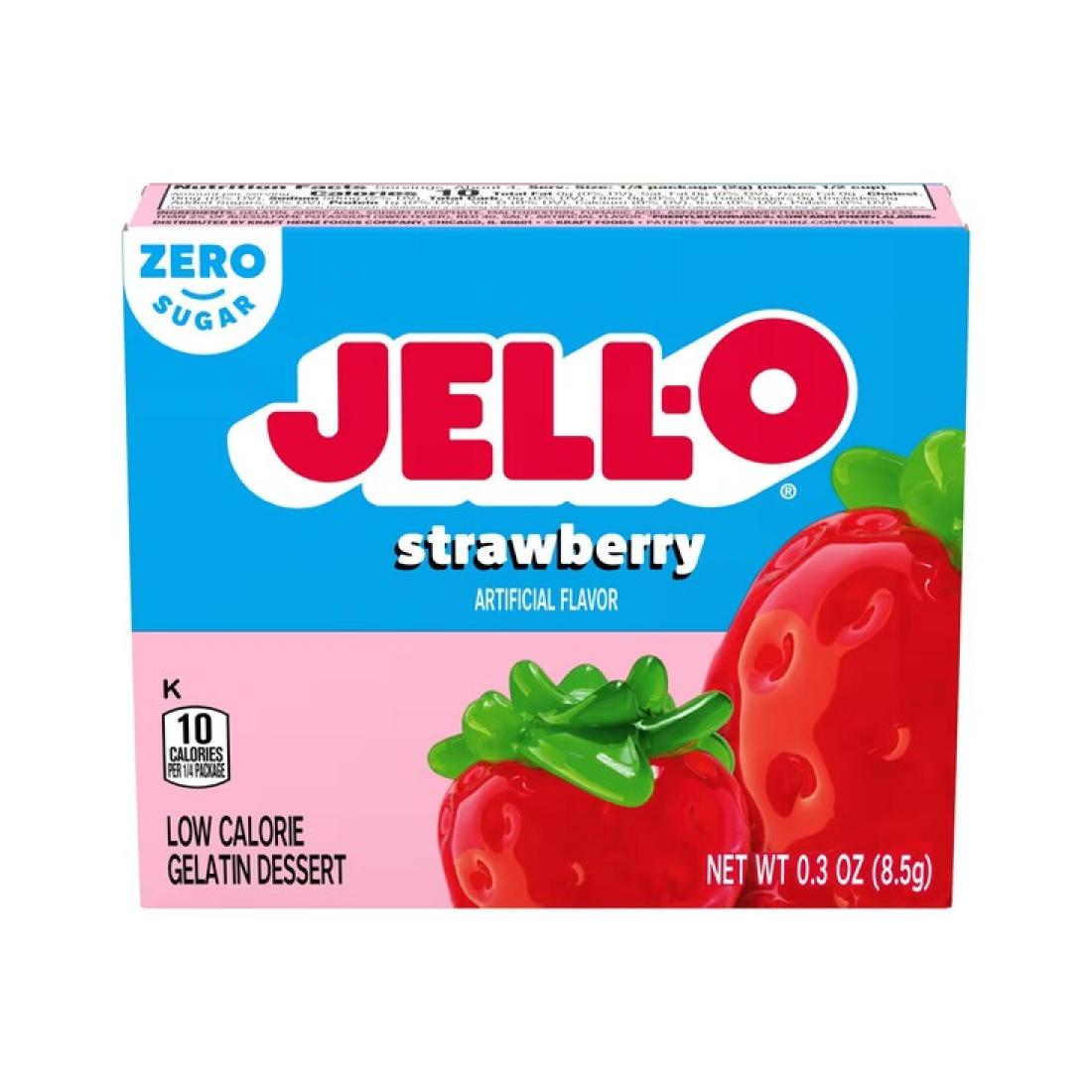 JELL-O GELATIN DESSERT SUGAR FREE STRAWBERRY - 85 GRAMS