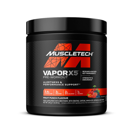 MUSCLETECH VAPOR X5 PRE-WORKOUT FRUIT PUNCH - 247 GRAMS