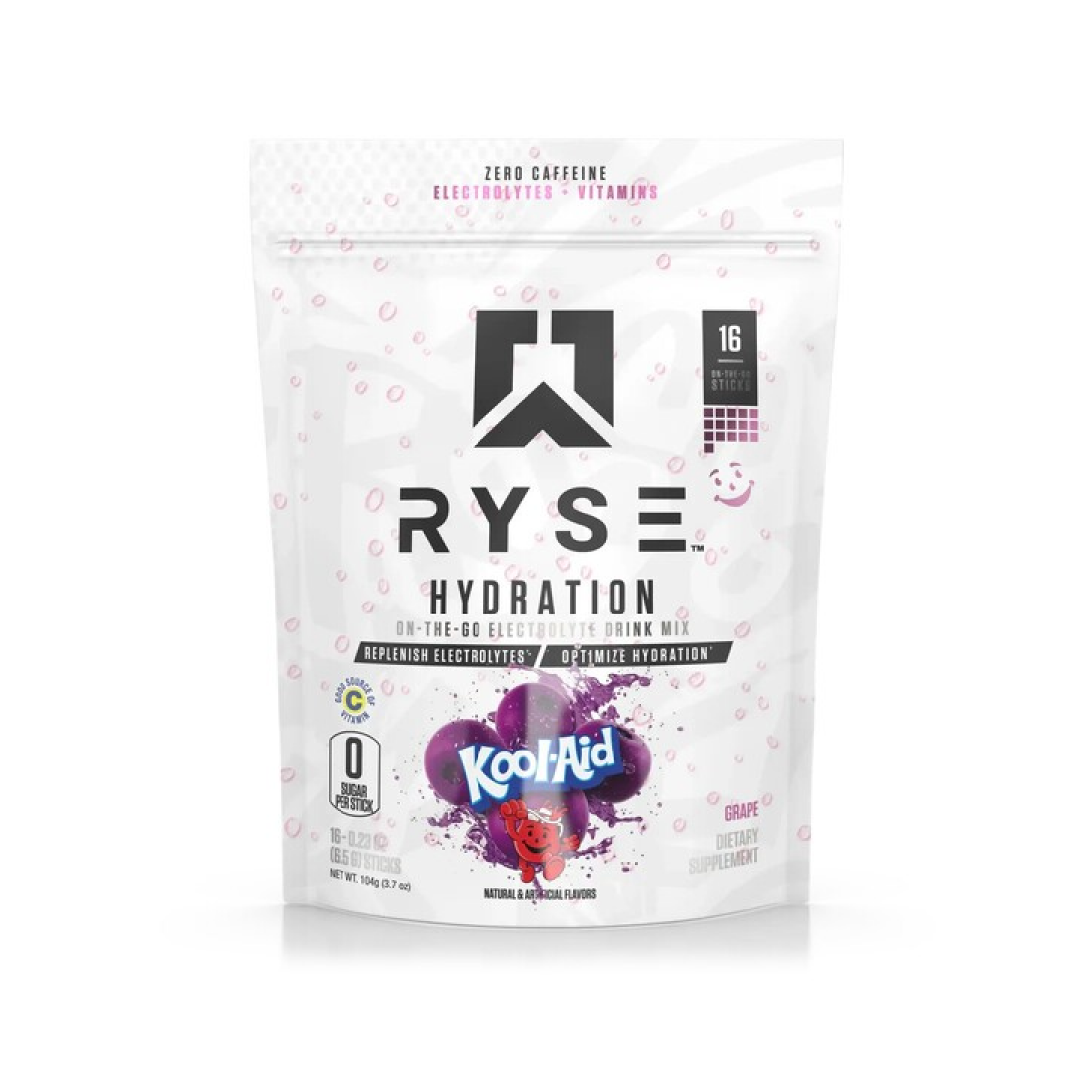 RYSE HYDRATION STICKS KOOL-AID GRAPE - 16 X 65G
