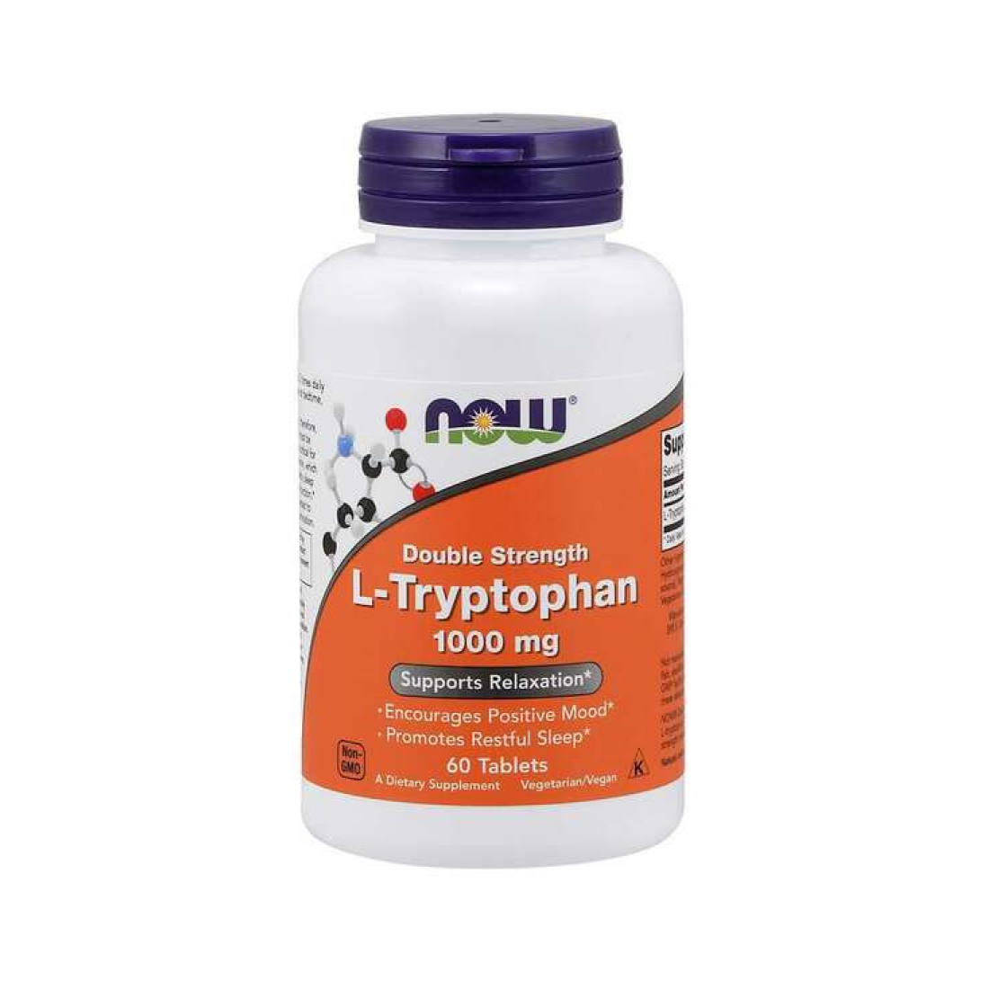 NOW FOODS L-TRYPTOPHAN 1000MG DOUBLE STRENGTH - 60 TABLETS