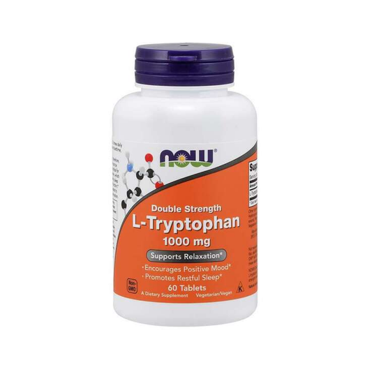 NOW FOODS L-TRYPTOPHAN 1000MG DOUBLE STRENGTH - 60 TABLETS