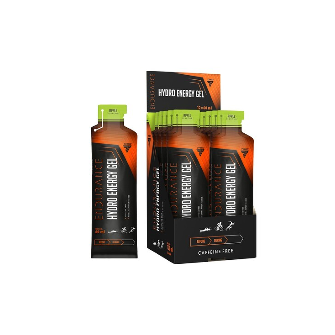 TREC NUTRITION ENDURANCE HYDRO ENERGY GEL APPLE - 12 X 60 ML
