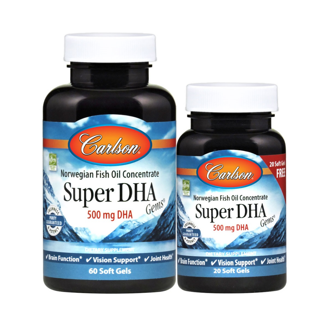 CARLSON LABS SUPER DHA GEMS 500MG - 60 + 20 SOFTGELS