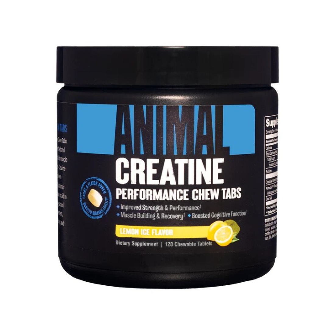 ANIMAL ANIMAL CREATINE CHEWS LEMON ICE (EAN 039442005533) - 120 CHEWABLE TABLETS