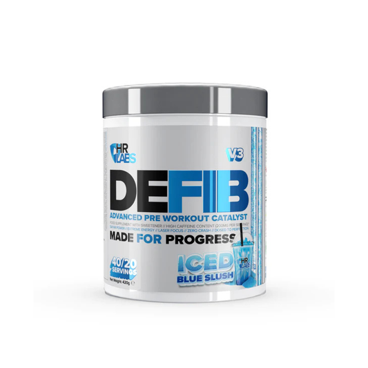HR LABS DEFIB V3 - ADVANCED PRE WORKOUT CATALYST ICED BLUE SLUSH - 420 GRAMS