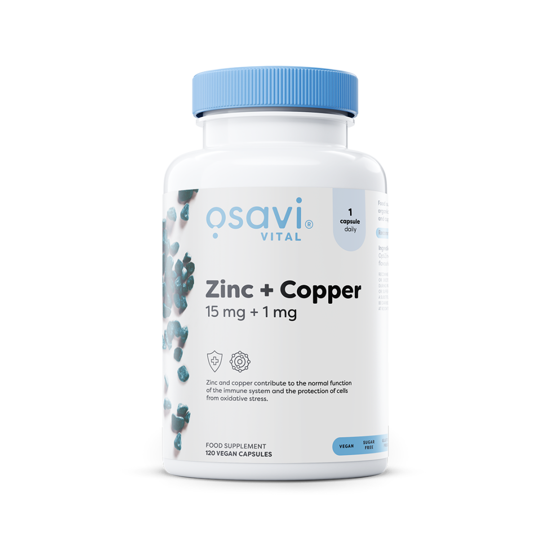 OSAVI ZINC + COPPER 15MG + 1MG - 120 VEGAN CAPS