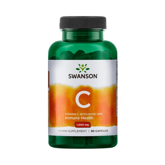 SWANSON VITAMIN C WITH ROSE HIPS EXTRACT 1000MG - 90 CAPS