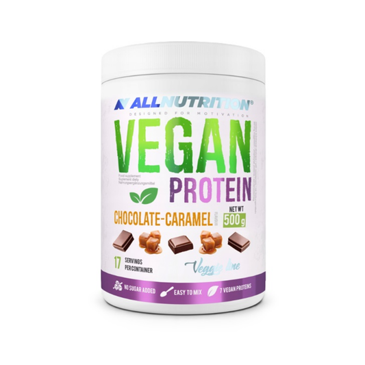 ALLNUTRITION VEGAN PROTEIN CHOCOLATE CARAMEL - 500 GRAMS