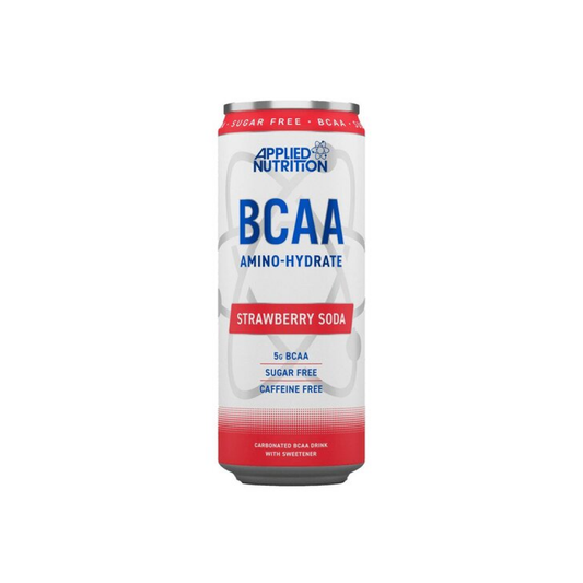 APPLIED NUTRITION BCAA AMINO-HYDRATE CAFFEINE FREE CANS STRAWBERRY SODA - 12 X 330 ML