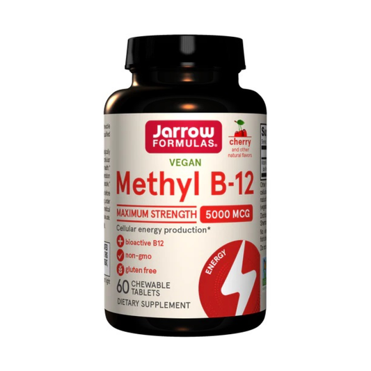 JARROW FORMULAS METHYL B-12 5000MCG (CHERRY) - 60 VEGAN CHEWABLE TABS