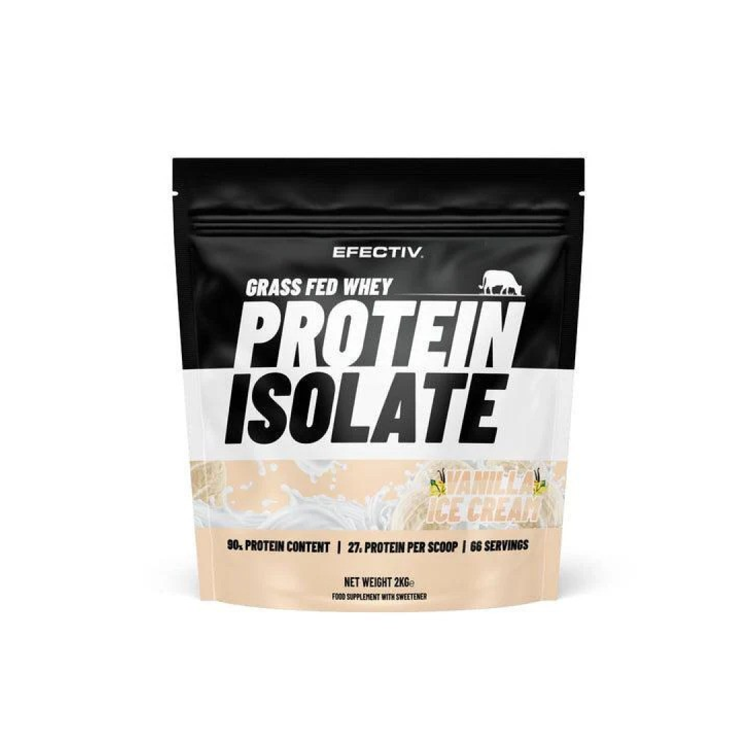 EFECTIV NUTRITION GRASS FED WHEY PROTEIN ISOLATE VANILLA ICE CREAM - 2000 GRAMS