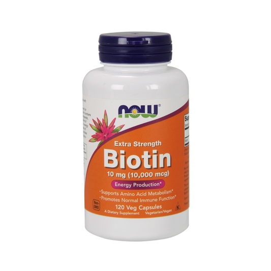 NOW FOODS BIOTIN 10MG EXTRA STRENGTH - 120 VCAPS
