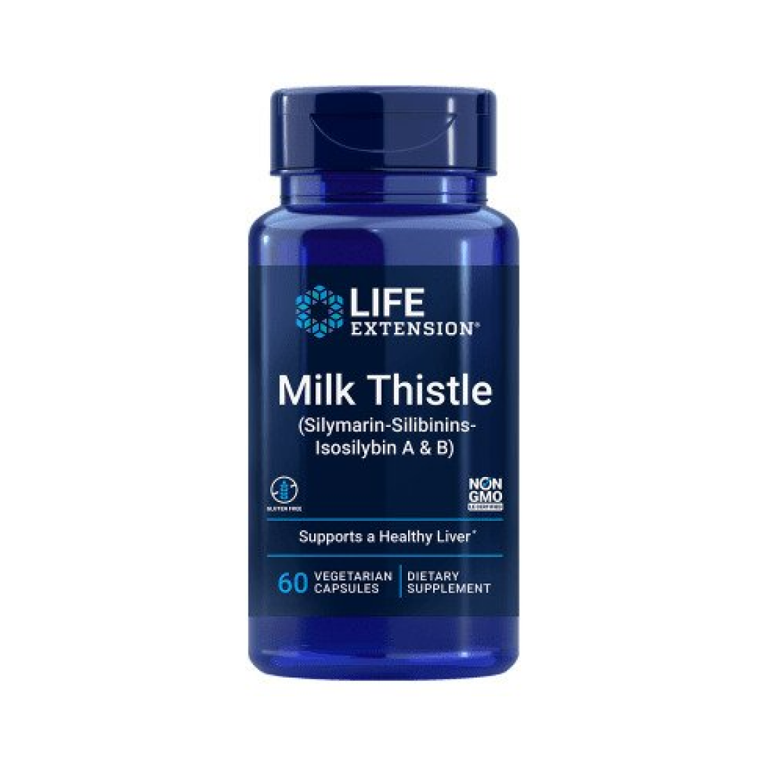 LIFE EXTENSION MILK THISTLE SILYMARIN-SILIBININS-ISOSILYBIN A & B - 60 VCAPS