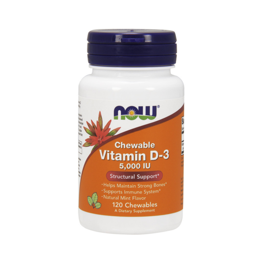 NOW FOODS VITAMIN D-3 5000 IU (CHEWABLE) - 120 CHEWABLES