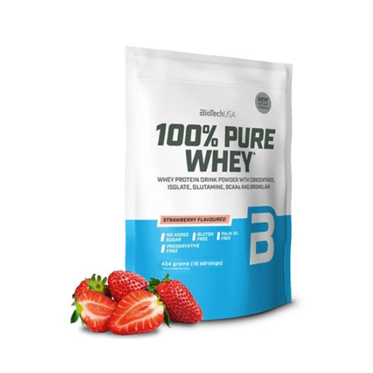 BIOTECHUSA 100% PURE WHEY STRAWBERRY - 454 GRAMS