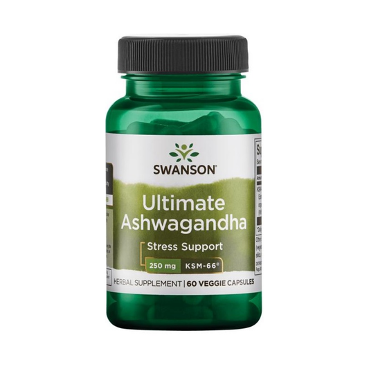 SWANSON ASHWAGANDHA ULTIMATE KSM-66 250MG - 60 VCAPS
