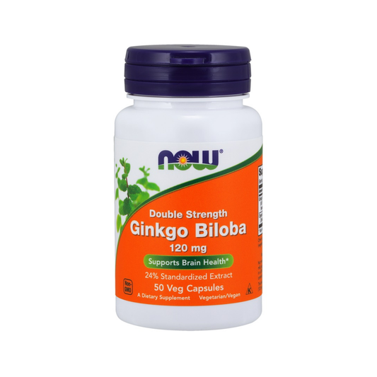 NOW FOODS GINKGO BILOBA DOUBLE STRENGTH 120MG - 50 VCAPS