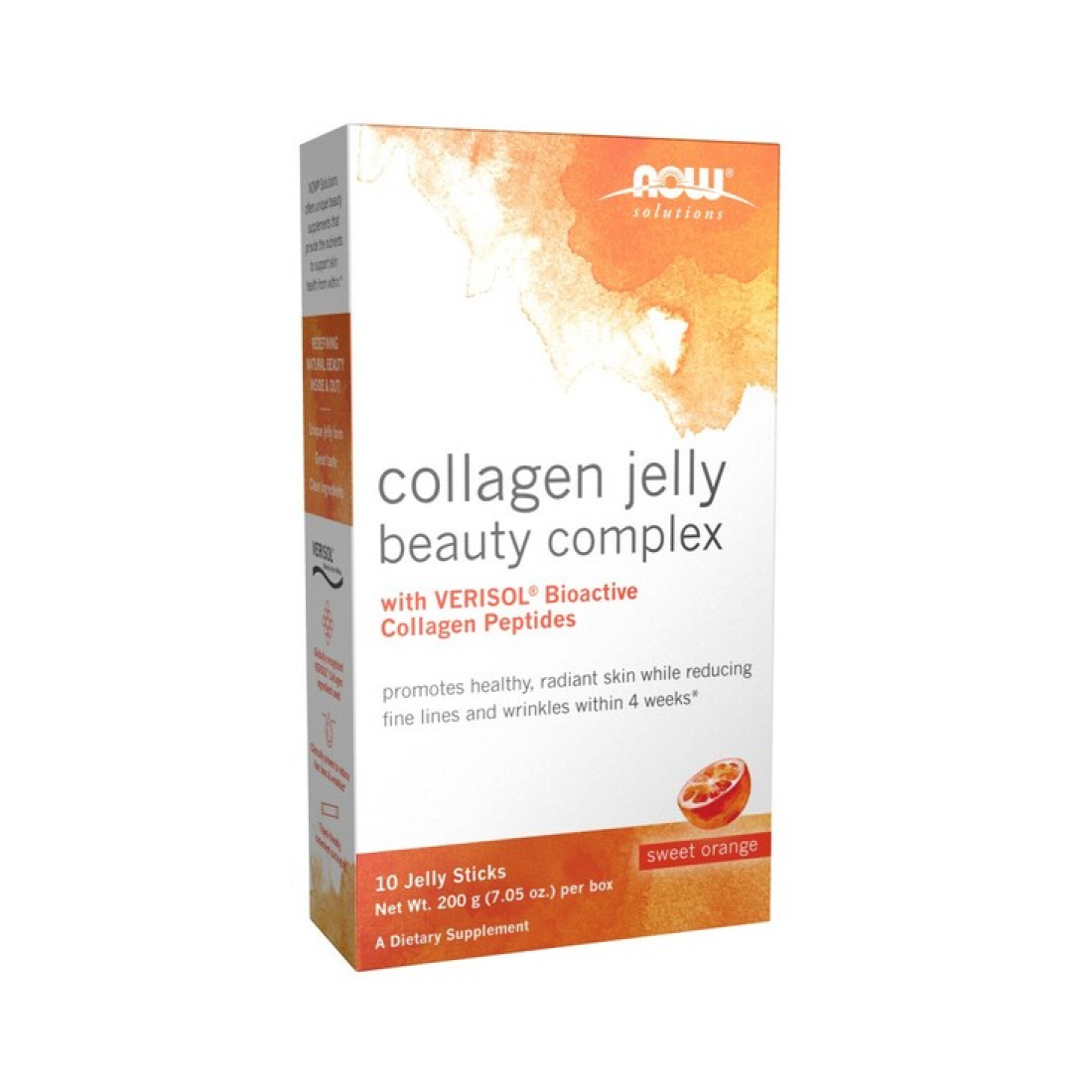 NOW FOODS COLLAGEN JELLY BEAUTY COMPLEX SWEET ORANGE - 10 JELLY STICKS