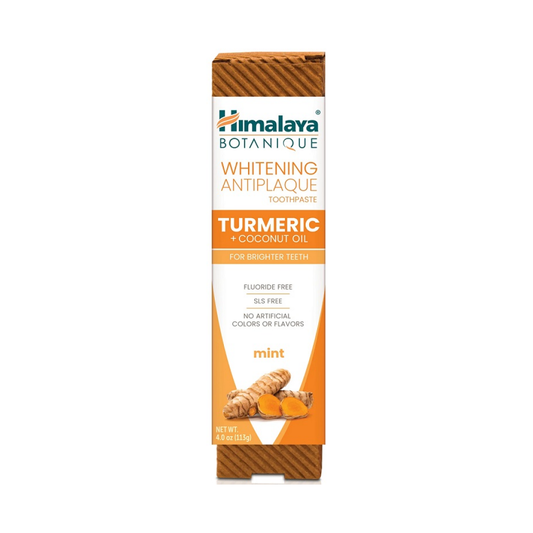 HIMALAYA WHITENING ANTIPLAQUE TOOTHPASTE TURMERIC + COCONUT OIL MINT - 113 GRAMS