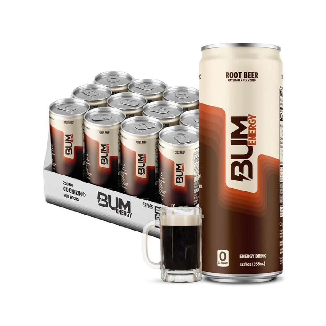 BUM ENERGY BUM ENERGY ROOT BEER - 12 X 355 ML