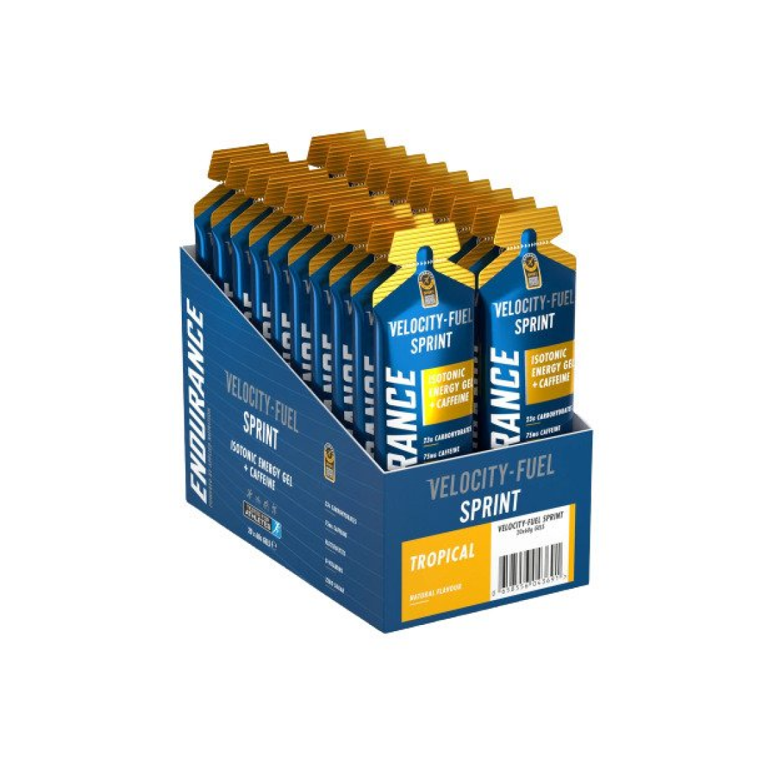 APPLIED NUTRITION ENDURANCE SPRINT ISOTONIC ENERGY GEL + CAFFEINE TROPICAL - 20 X 60G