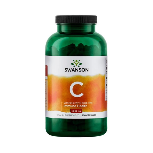 SWANSON VITAMIN C WITH ROSE HIPS EXTRACT 1000MG - 250 CAPS