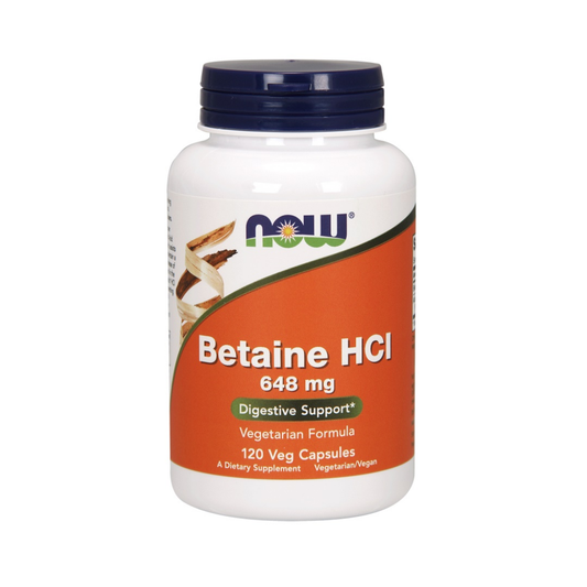 NOW FOODS BETAINE HCL 648MG - 120 VCAPS
