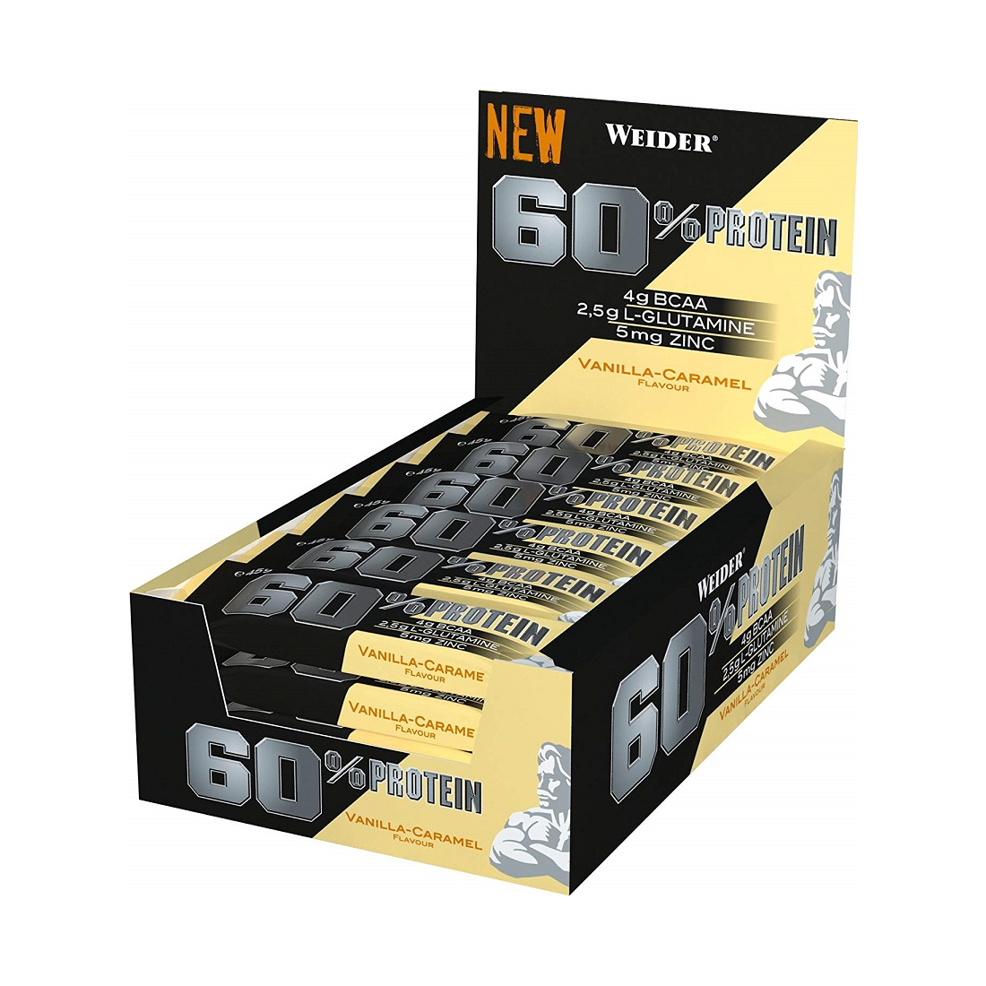 WEIDER 60% PROTEIN BAR SALTED PEANUT-CARAMEL - 24 X 45G