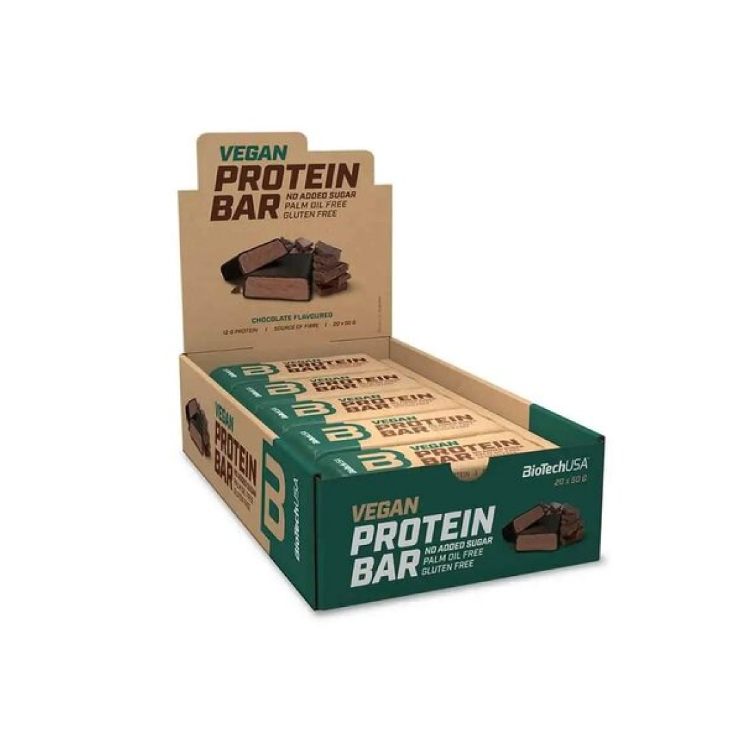 BIOTECHUSA VEGAN PROTEIN BAR CHOCOLATE - 20 X 50G