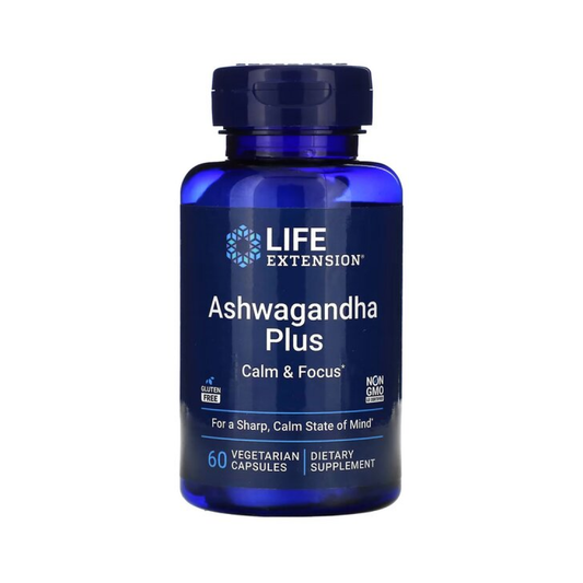 LIFE EXTENSION ASHWAGANDHA PLUS CALM & FOCUS - 60 VCAPS