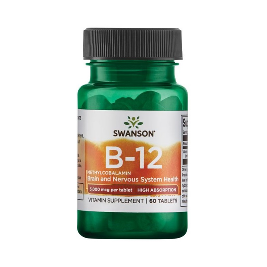 SWANSON VITAMIN B-12 METHYLCOBALAMIN 5000MCG HIGH ABSORPTION - 60 TABLETS